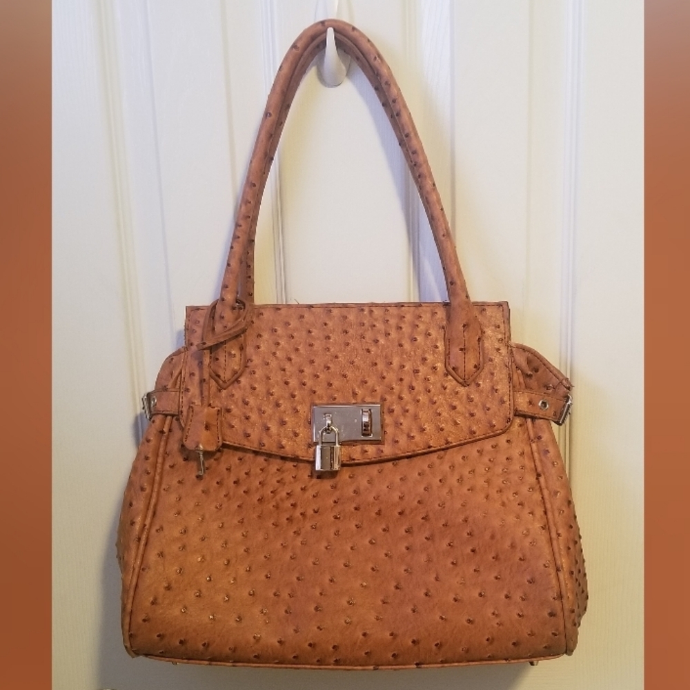 NWOT Ostrich Skin Leather Bag Purse